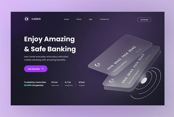 Cardo Fintech Landing Page