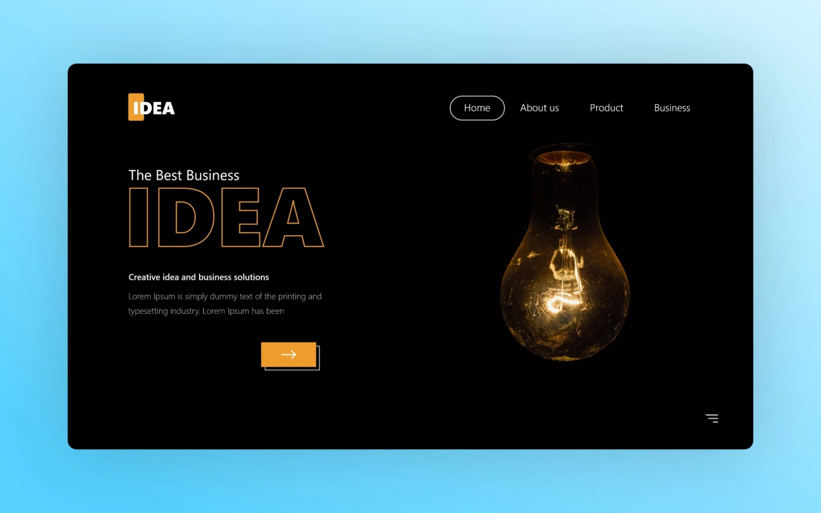 Creative Idea and Business Solutions Landing Page