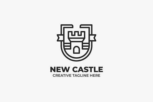 Fortress Castle Kingdom Monoline Business Logo