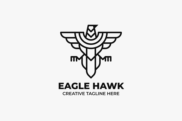Eagle Hawk Simple Monoline Logo