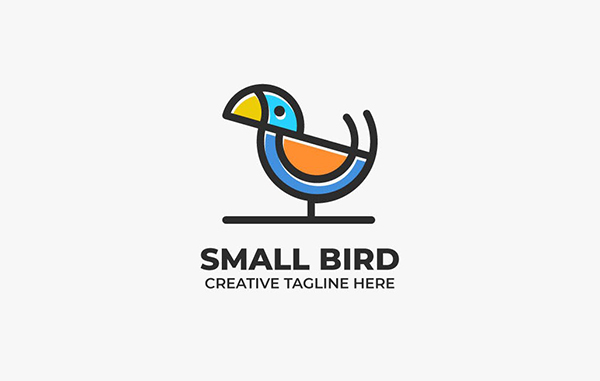 Cute Small Bird Monoline Business Logo