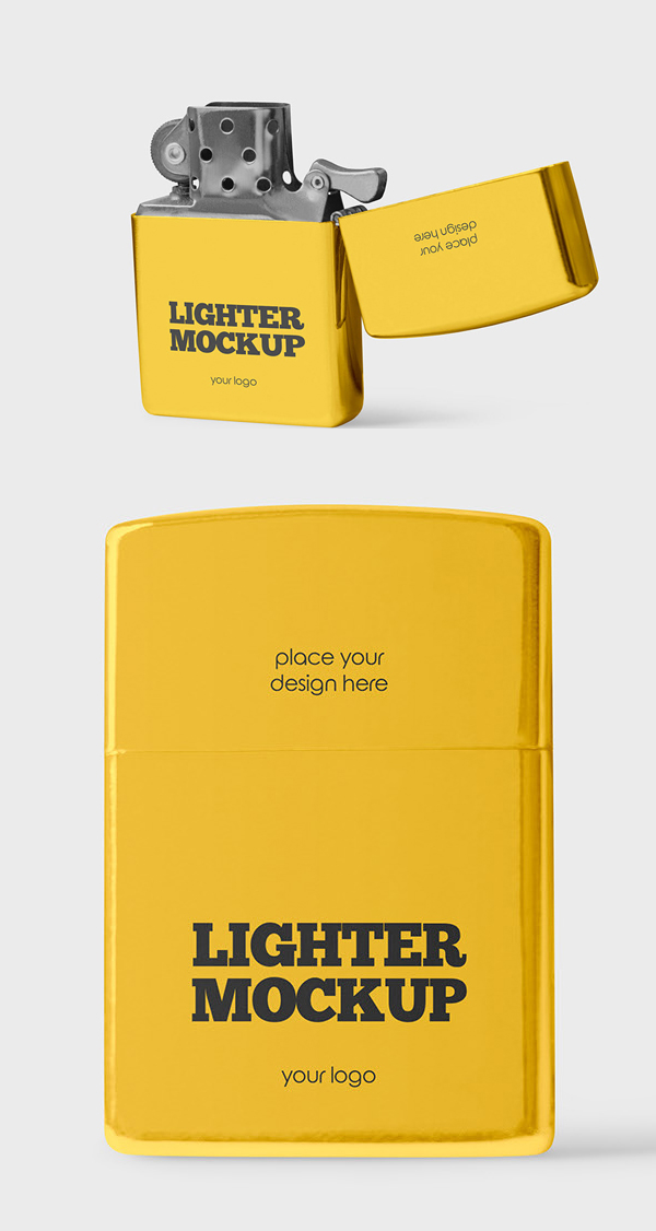 Free Metallic Lighter Mockup