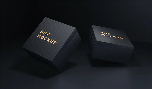Luxury Black Box Template Mockup