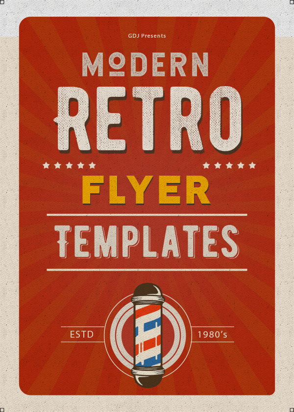 Modern Retro Flyers PSD Templates Design