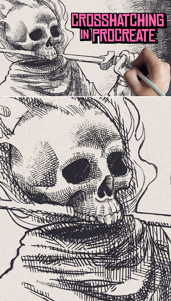 How to Do Crosshatching Illustrations in Procreate Tutorial + Brushes
