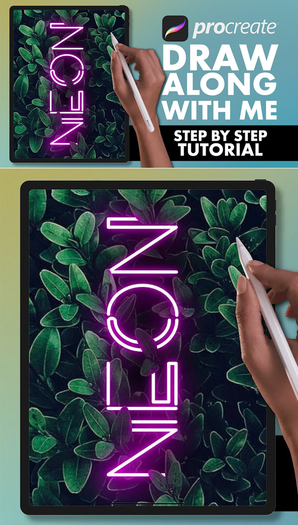 How to Draw a Neon Sign in Procreate Step by Step Tutorial