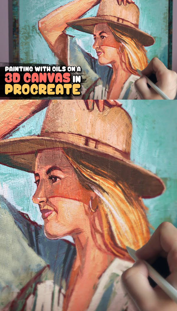 How to Paint with Oils on a 3D Canvas in Procreate Tutorial