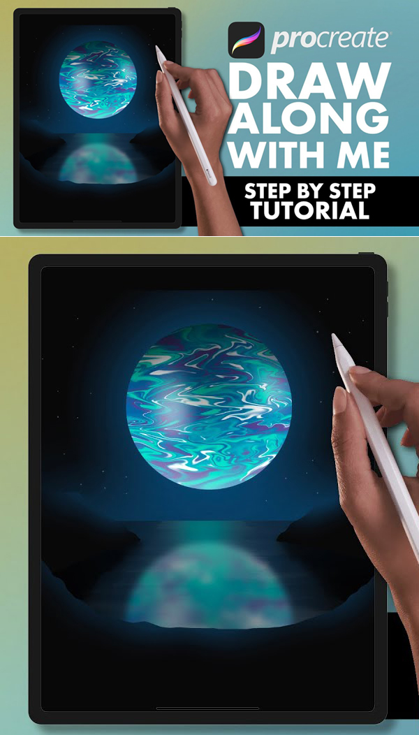 How to Draw a Space Themes in Procreate Step By Step Tutorial