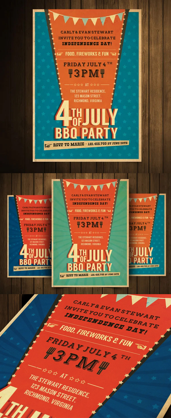 Retro BBQ Invitation Flyer