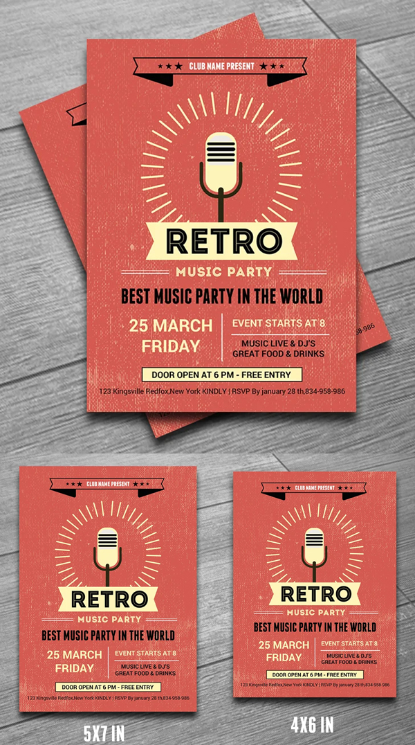 Retro Music Club Party Flyer