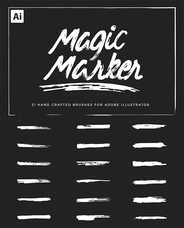 Magic Marker Brushes For Illustrator