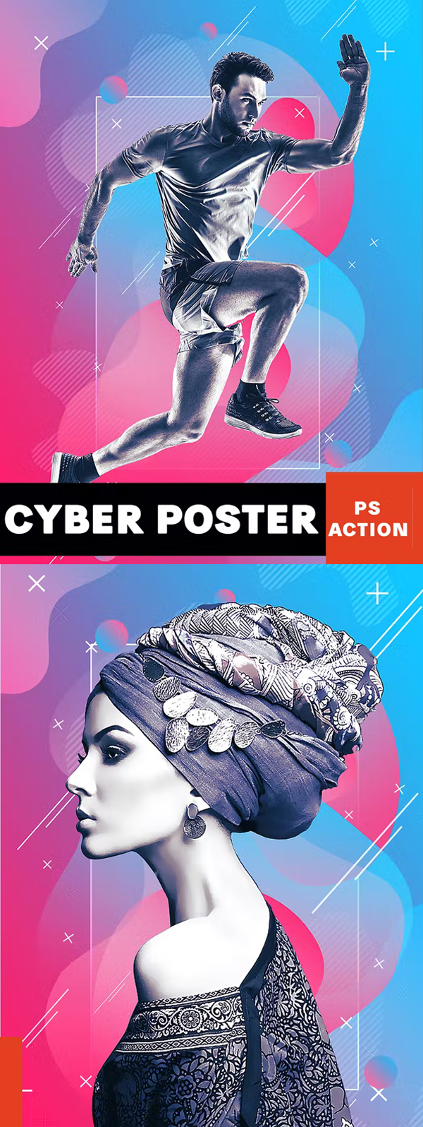 Cyber Poster Photoshop Action