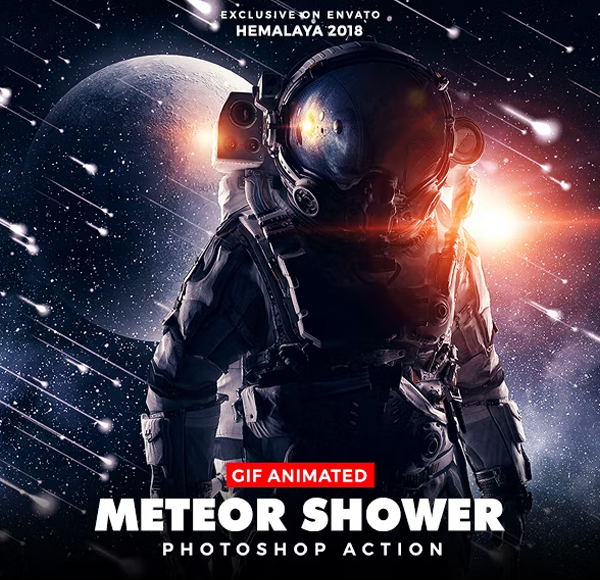 Animated Meteor Shower Photoshop Action