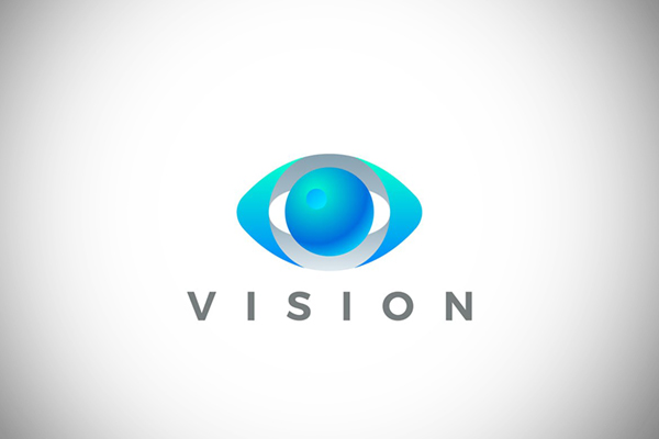 Logo Eye Vision Vector 3D design style