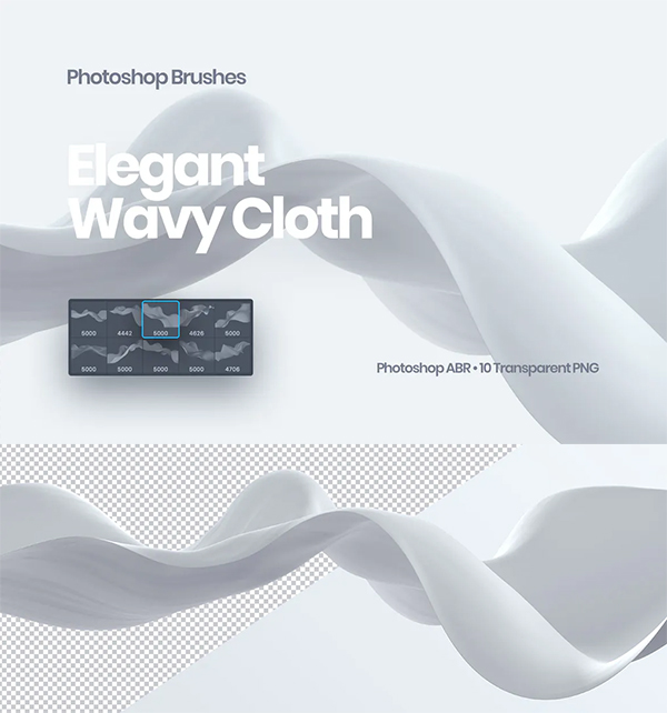 Elegant Wavy Cloth Photoshop Brushes
