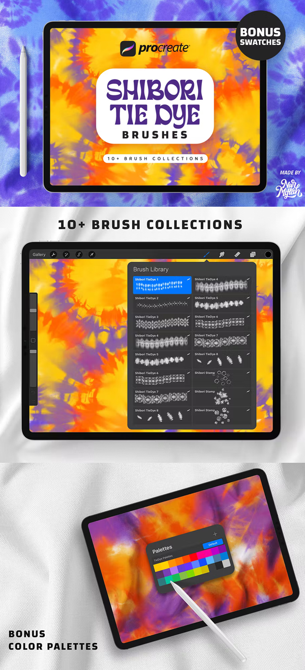 Procreate Tie Dye Brushes Collection