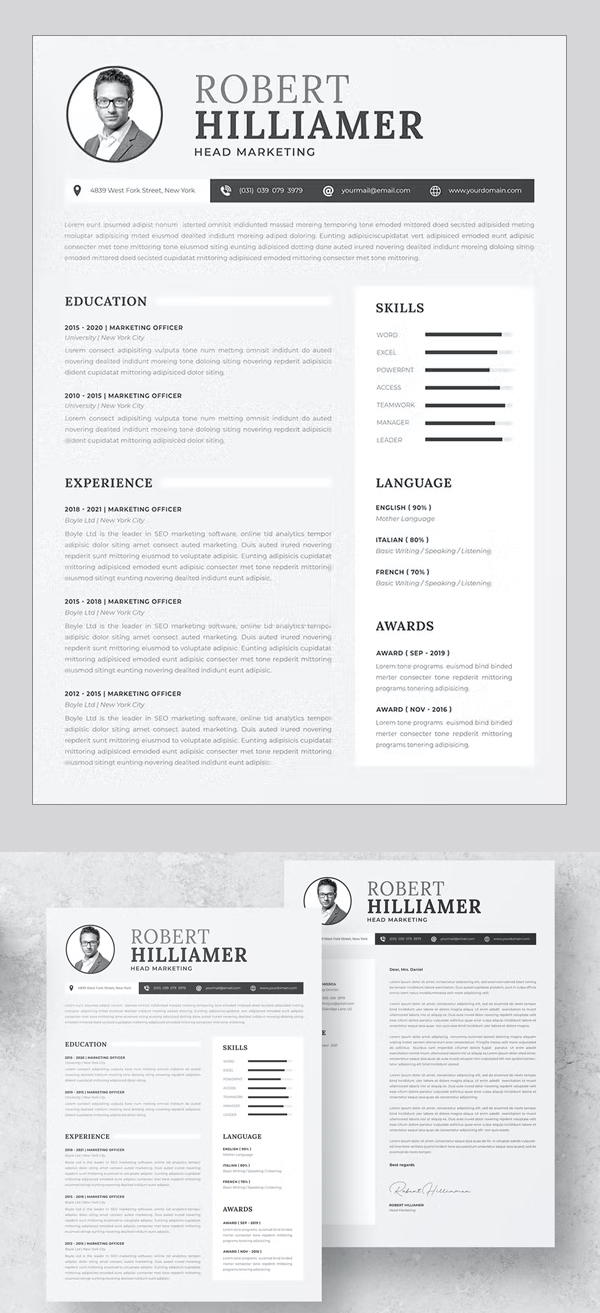 CV Resume Template with Cover Letter