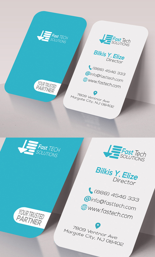 Fast Tech Round Business Card