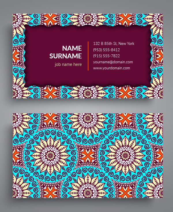 Business card in ethnic style