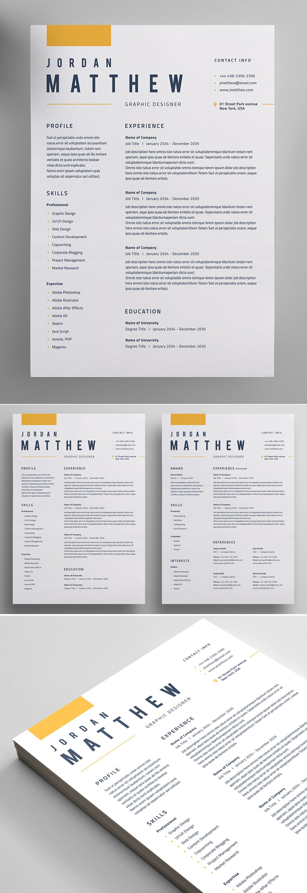 Clean Resume and Letterhead Templates