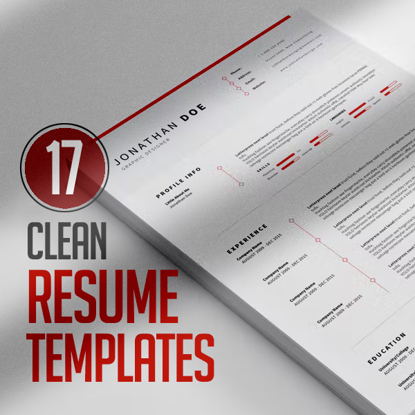 17 Clean Resume Templates with Cover Letter