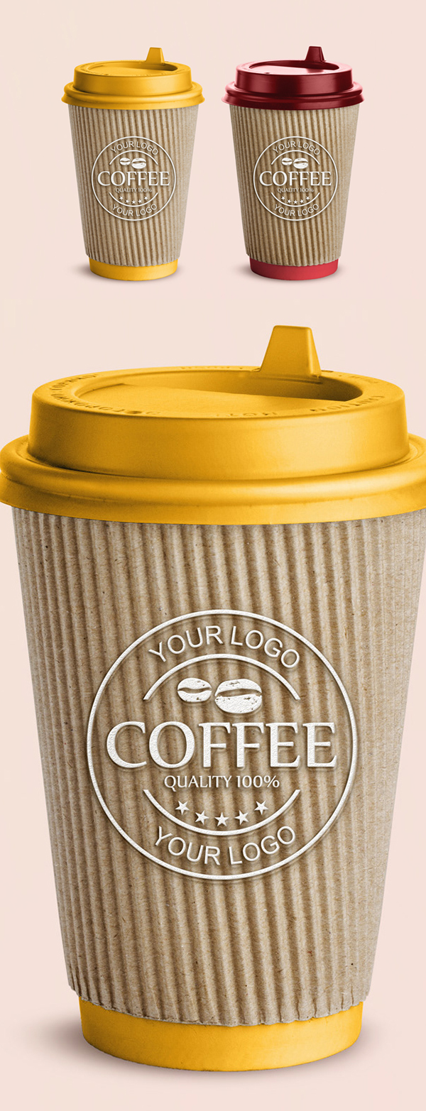 Free Cardboard Coffee Cup Mockup PSD