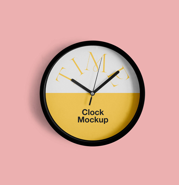 Free Rounded Clock Mockup