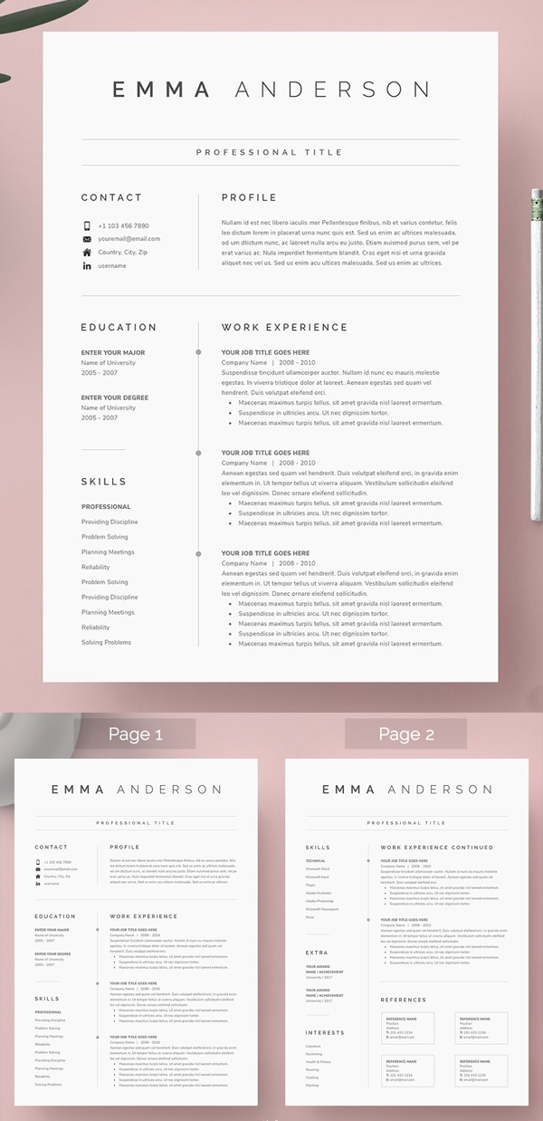 Clean Word Resume & Cover Letter Design