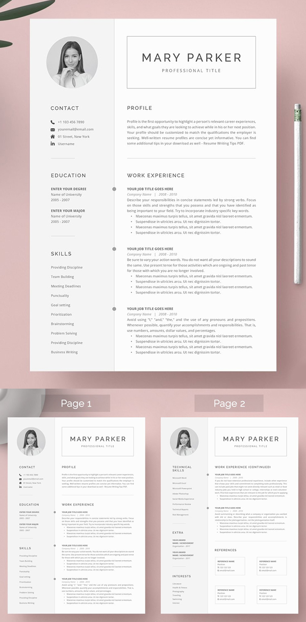 Simple Word Resume and Cover Letter Template