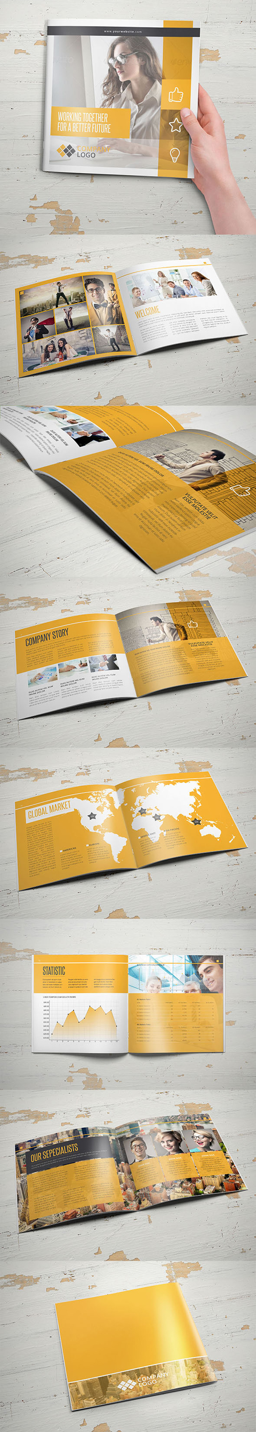 Multipurpose Business Square Brochure Template