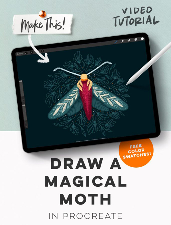 Draw a Magical Moth in Procreate Tutorial