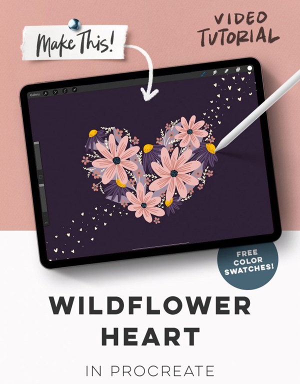 Create Wildflower Heart in Procreate Tutorial