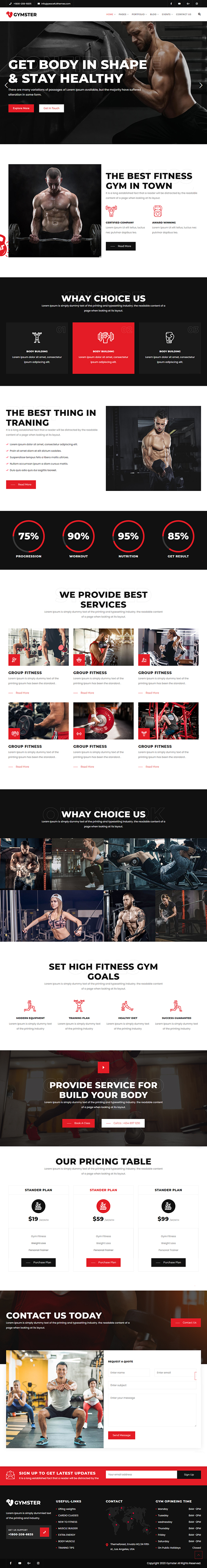Gymster – Fitness and Gym WordPress Theme