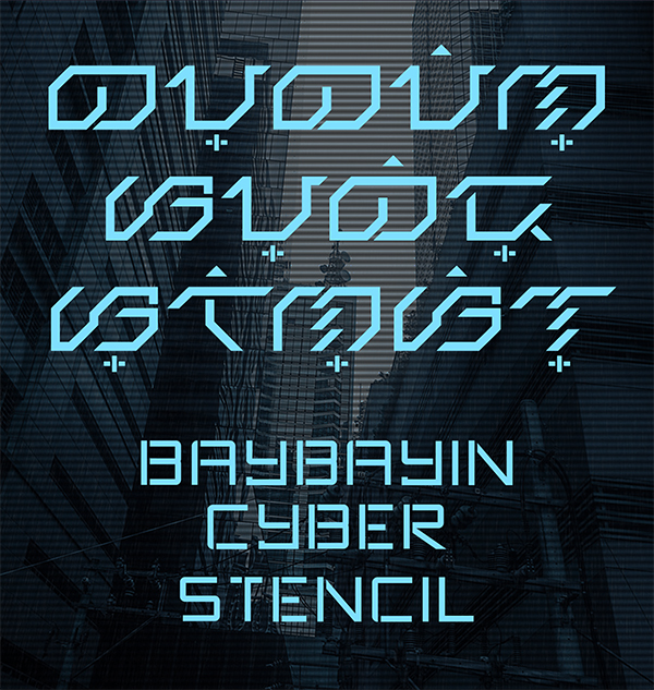 Baybayin Cyber Stencil Free Font