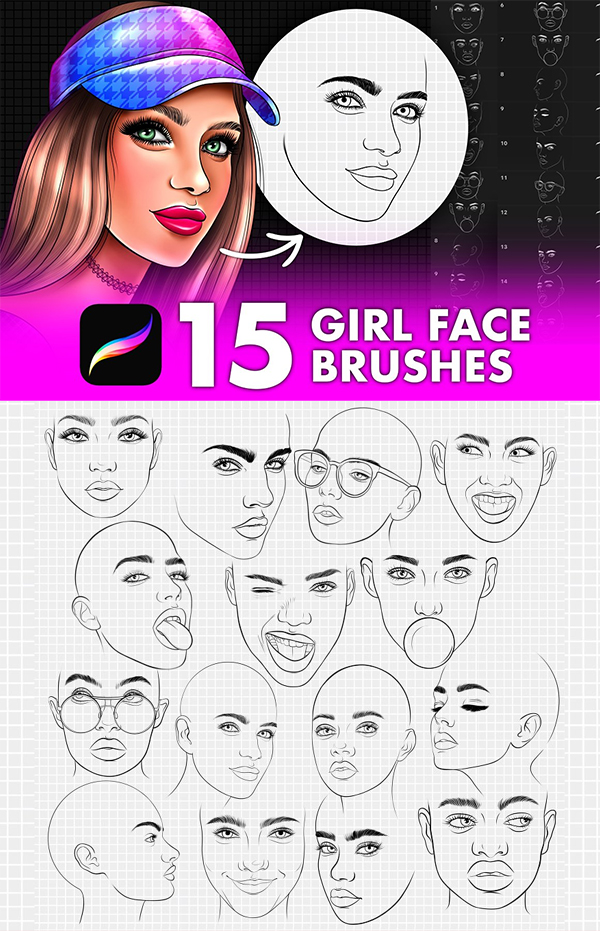 Procreate Face Portrait Brushes