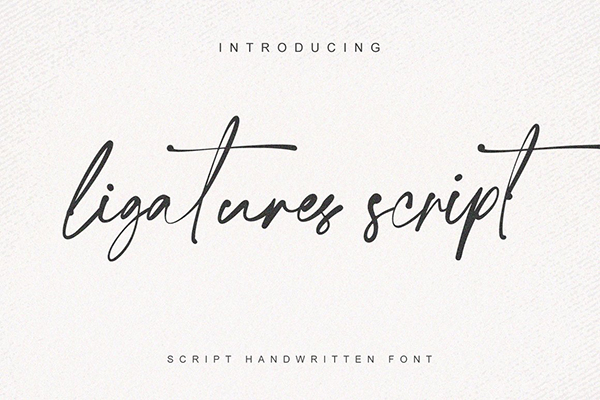 ligatures script - handwritten font