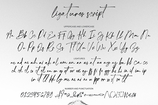 ligatures script - handwritten font