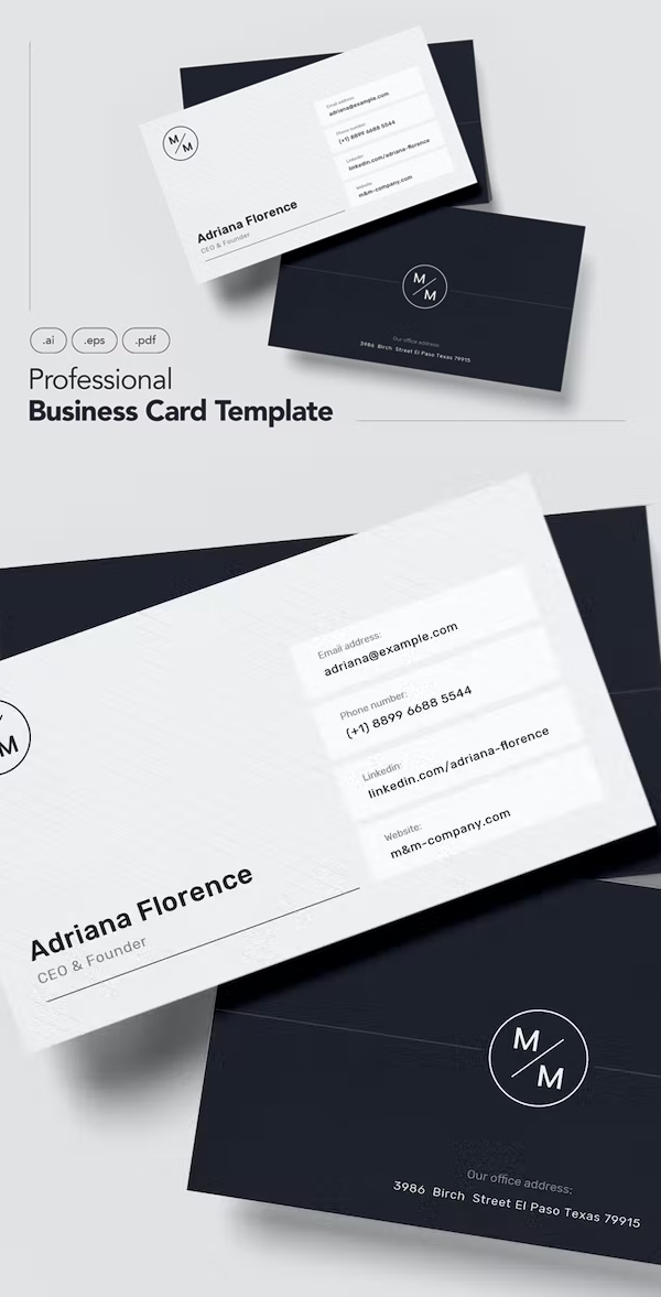 Professional and Minimalist Business Card