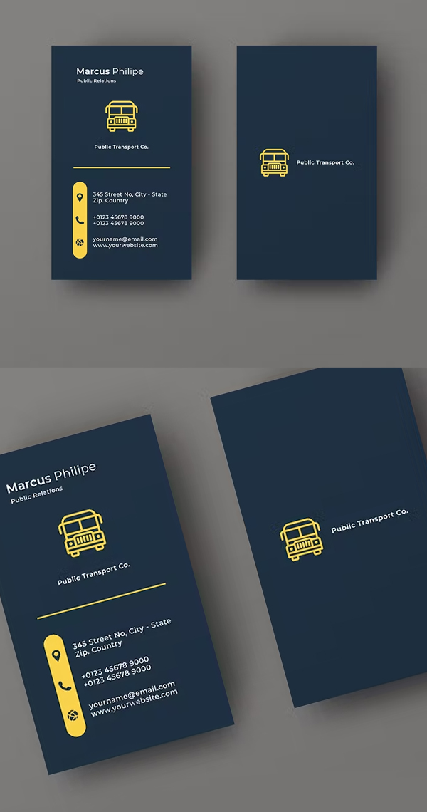 Creative Vertical Business Card Design - 5