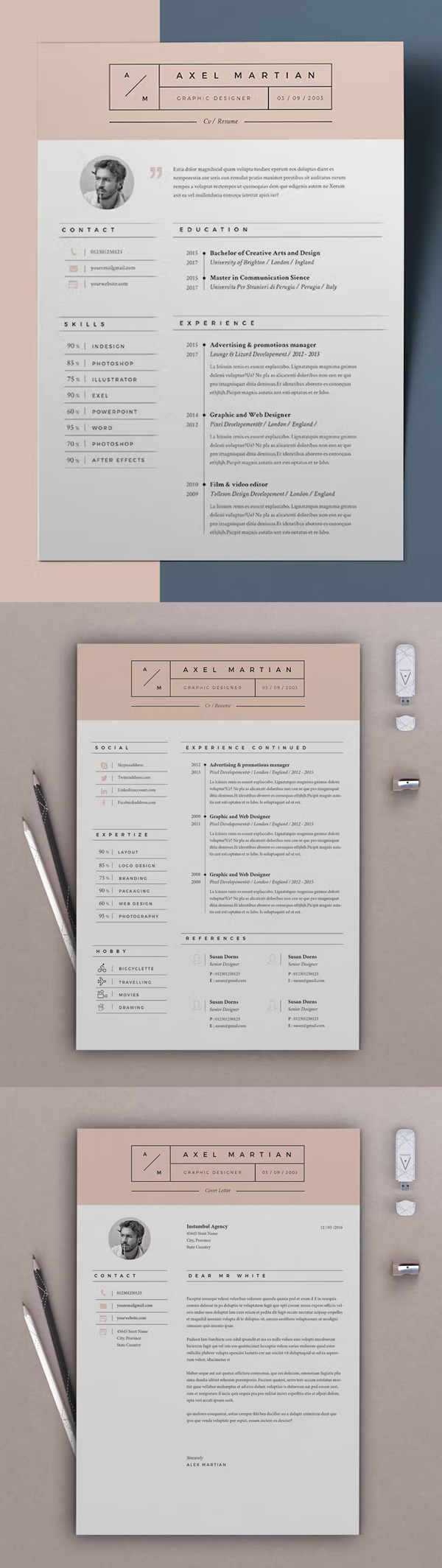 Creative 2 Pages CV Resume Template