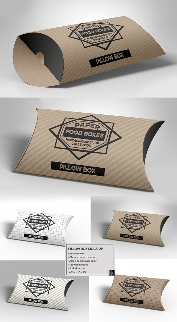 Pillow Box Packaging MockUp