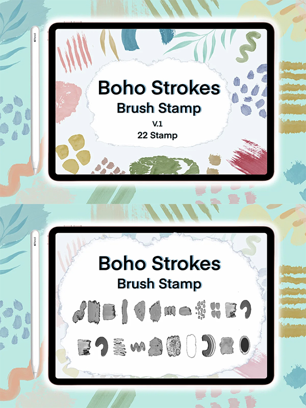 Procreate 22 Stamp Strokes Brush