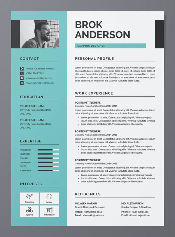 Modern and Clean Resume / CV Template