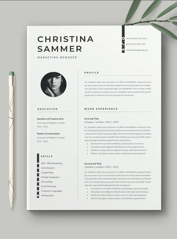 Resume Template Creative Design CV