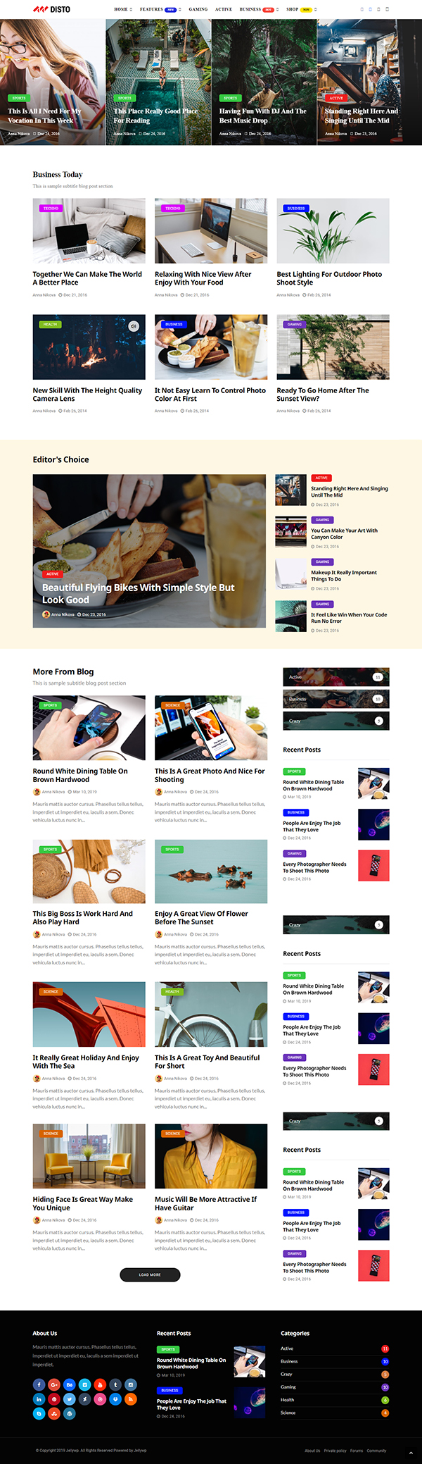 Disto – WordPress Blog Magazine Theme