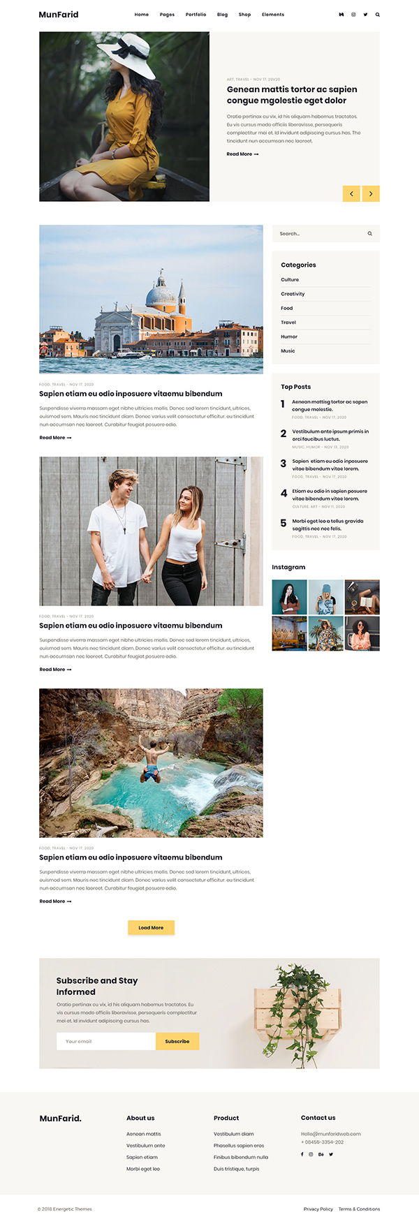 Munfarid – A WordPress Theme For Blog & Shop