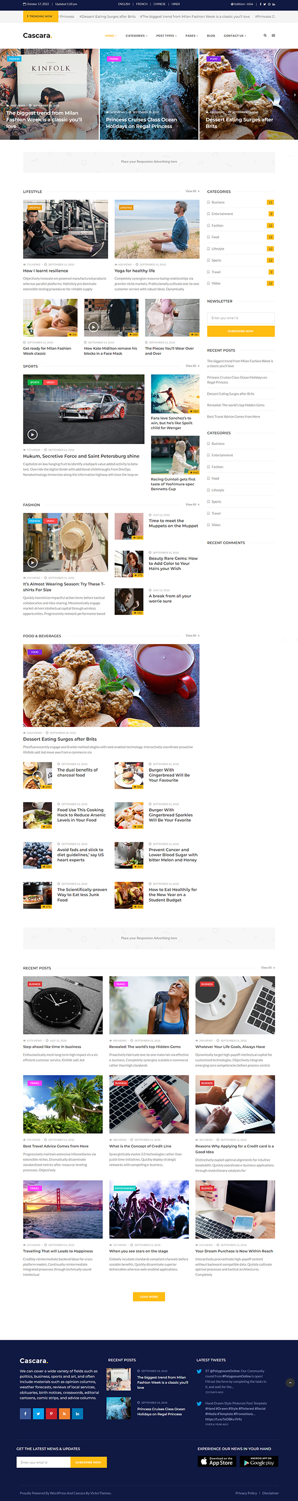 Cascara – Blog, News & Magazine WordPress Theme