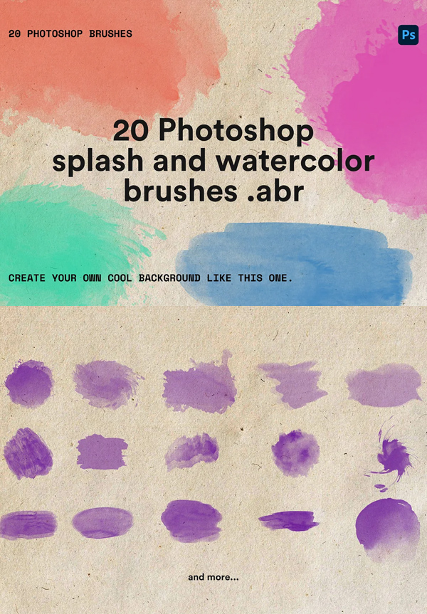 Splash Watercolor Brush Set