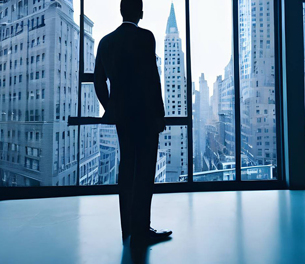 Skyscraper standing window cityscape businessman business men image
