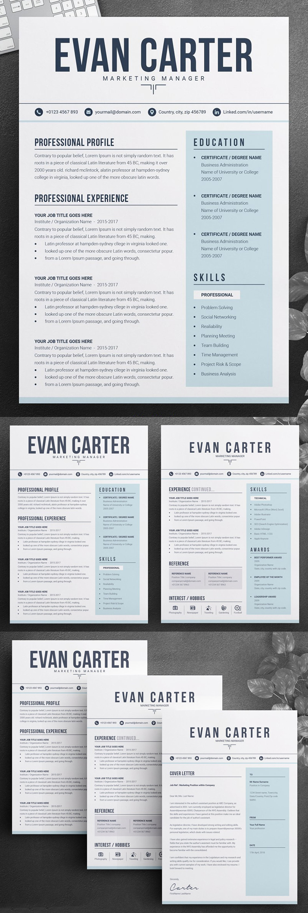 Creative & Professional Resume / CV